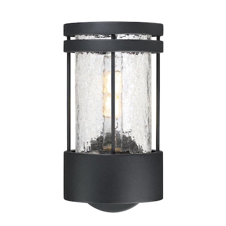 Westinghouse Fixture Wall Outdoor 60W Mosley, Textured Black Clear Crackle Glass 6114600